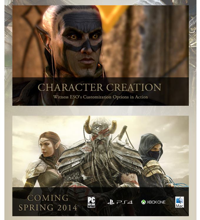 Elder Scrolls Online beta Character Creation Video Teaser