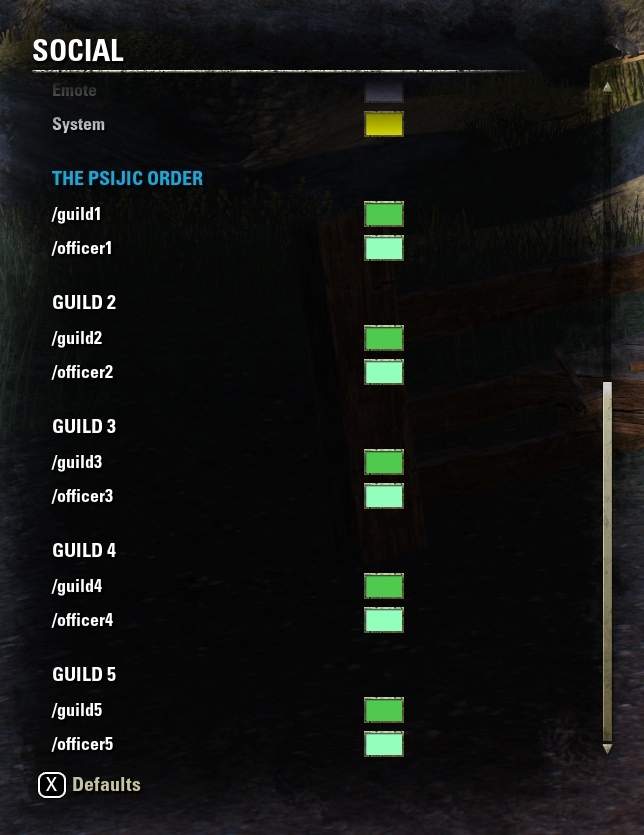 How to Use Chat in ESO - Guild list