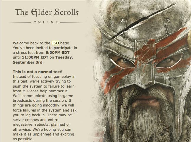 Exploring the Elder Scrolls beta history Invite to Stress Test Beta
